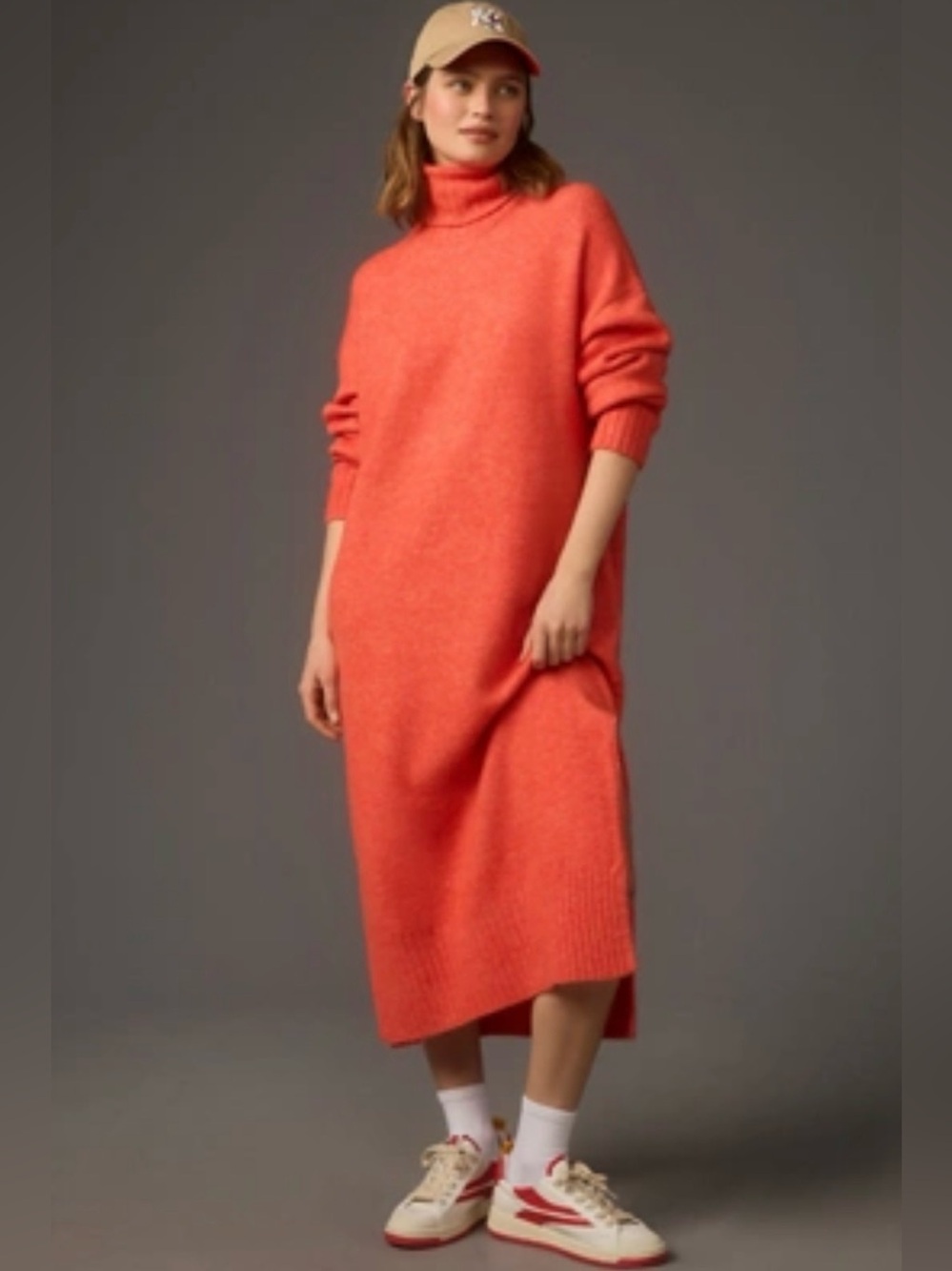 NWOT DAILY PRACTICE By ANTHROPOLOGIE TURTLENECK Oversized SWEATER MIDI DRESS